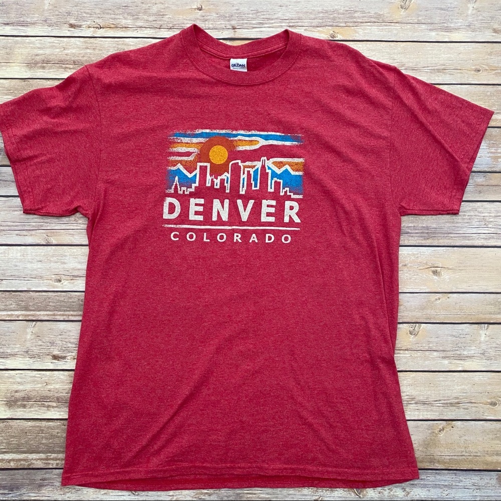 Vintage Denver Colorado T Shirt, Red, Large